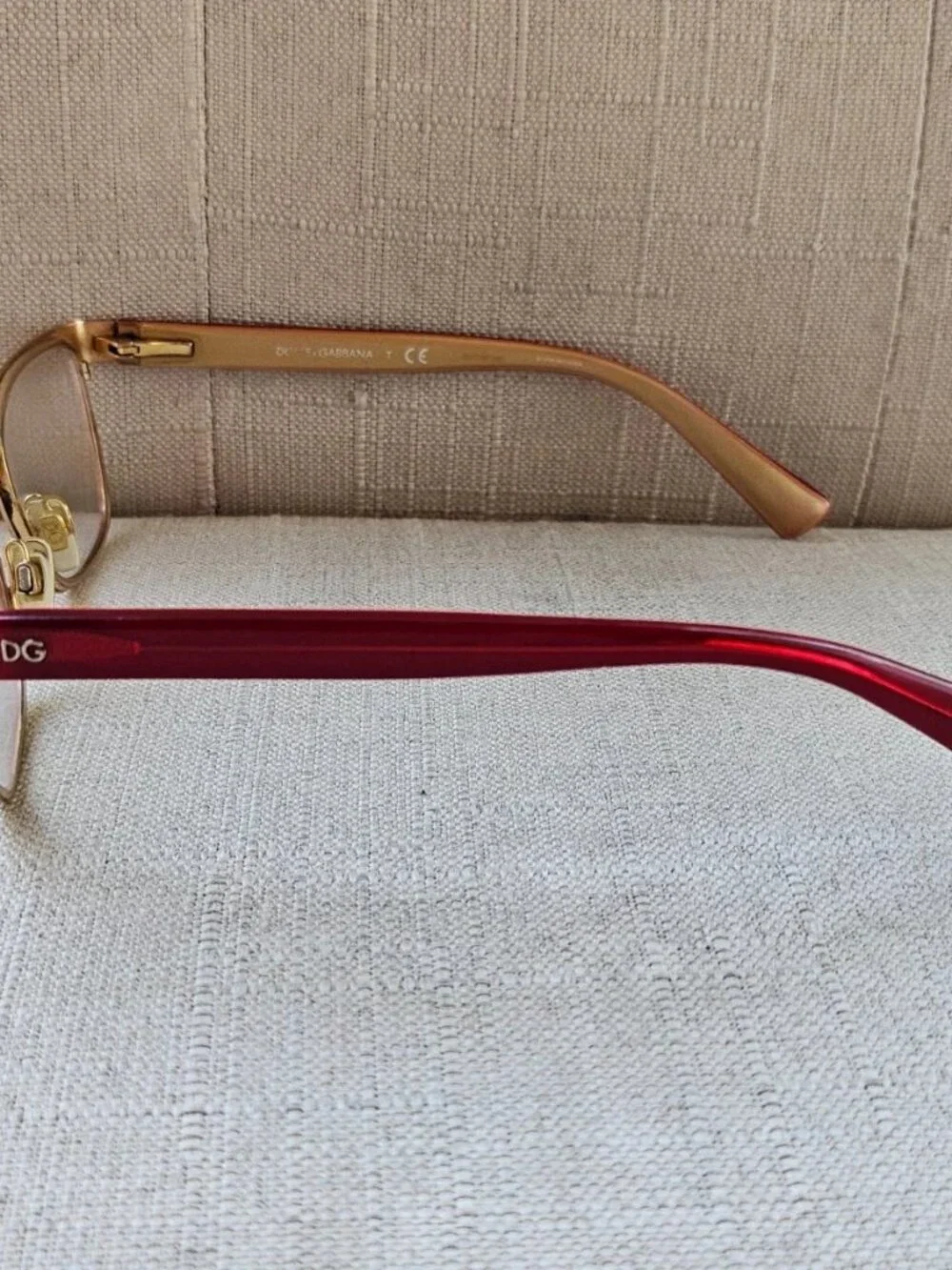 Dolce&Gabbana Women Eyeglasses Frame DG1273 53[]16 140 Red/Gold Tone Glasses